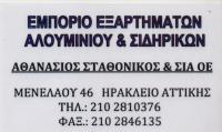 ΕΜΠΟΡΙΟ ΕΞΑΡΤΗΜΑΤΩΝ ΑΛΟΥΜΙΝΙΟΥ ΣΙΔΗΡΟΚΑΤΑΣΚΕΥΕΣ ΝΕΟ ΗΡΑΚΛΕΙΟ ΑΤΤΙΚΗ ΣΤΑΘΟΝΙΚΟΣ ΑΘΑΝΑΣΙΟΣ ΚΑΙ ΣΙΑ ΟΕ