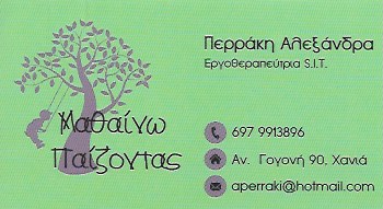 ΕΡΓΟΘΕΡΑΠΕΥΤΡΙΑ ΧΑΝΙΑ ΠΕΡΡΑΚΗ ΑΛΕΞΑΝΔΡΑ